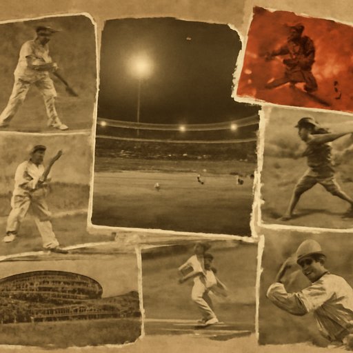 Illuminated cricket stadium